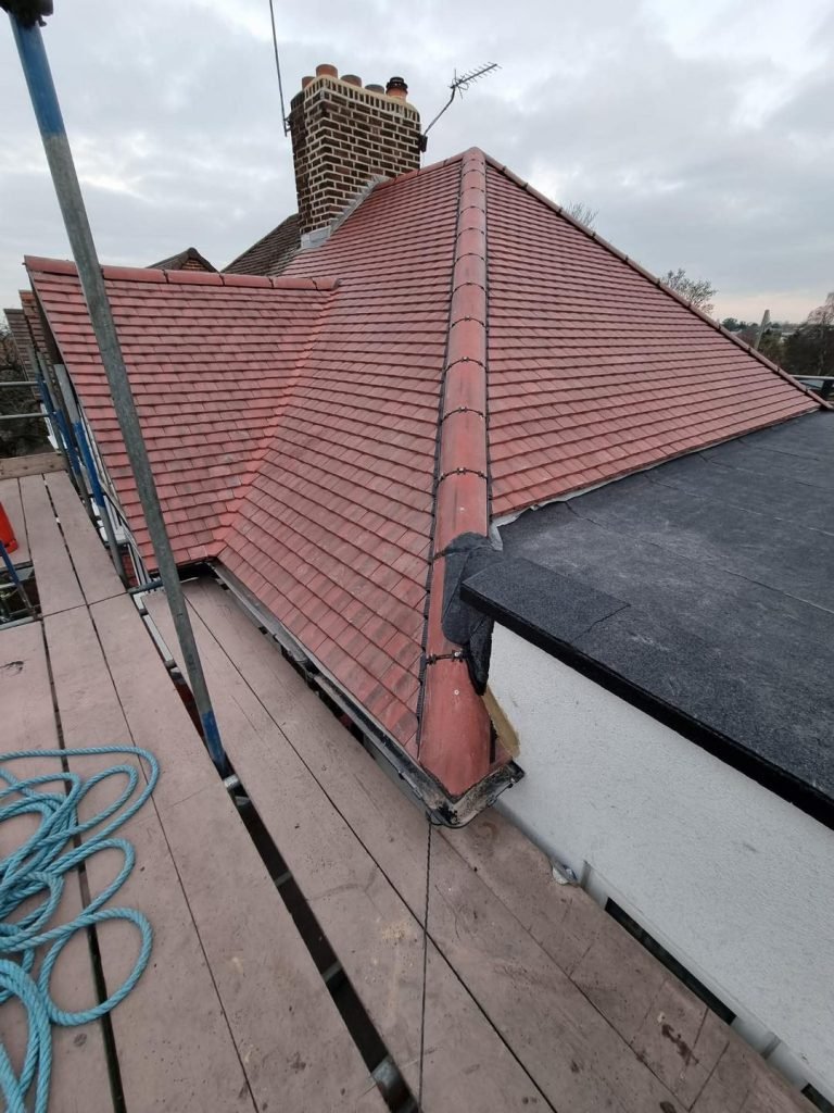 New Tiled Roof Clare project with new flat roof installed on home extension