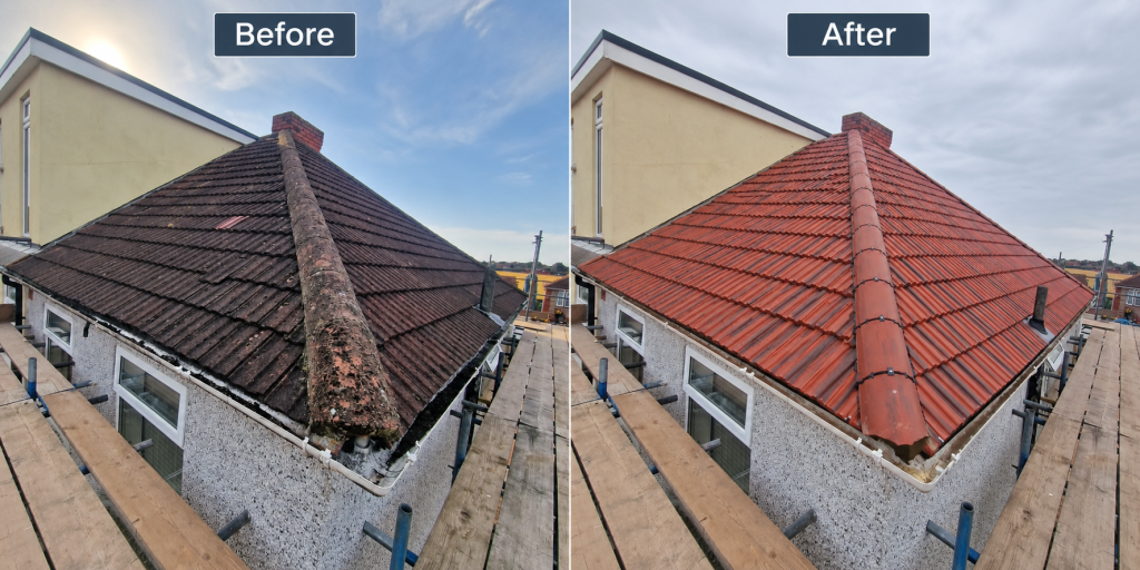 Slate Roof Repair Miltown Malbay after restoration of red slate roof tiles